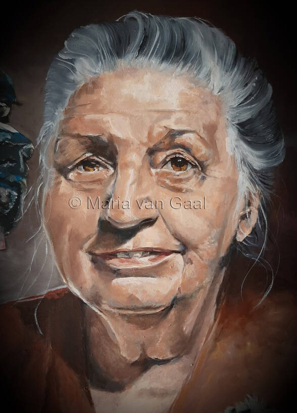 portret, vrouw, schilderkunst, olieverf