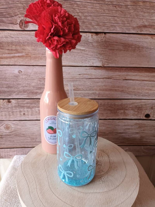 Glitter beker strik 473 ml