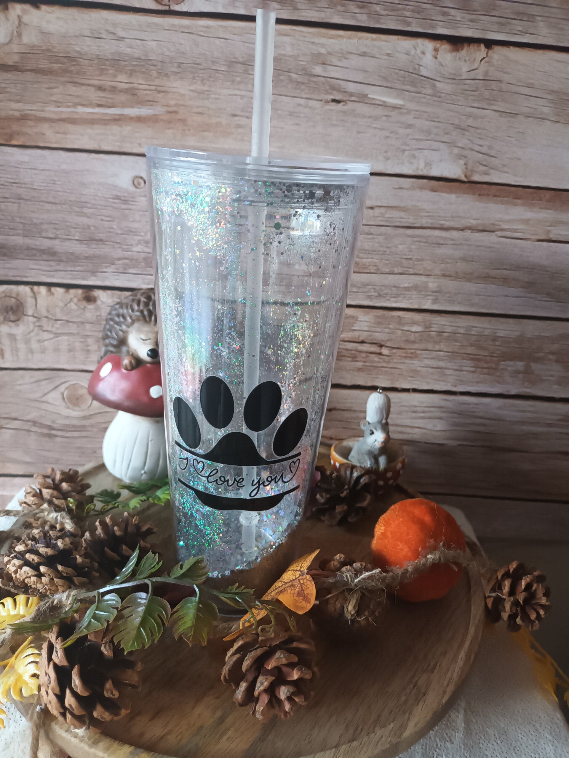 Glitter beker hond 709 ml