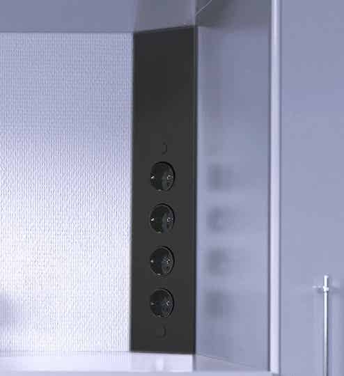 THEBO Energie-Ecksäule ST 3007 in SCHWARZ mit 4 Steckplätzen Steckdosenelement