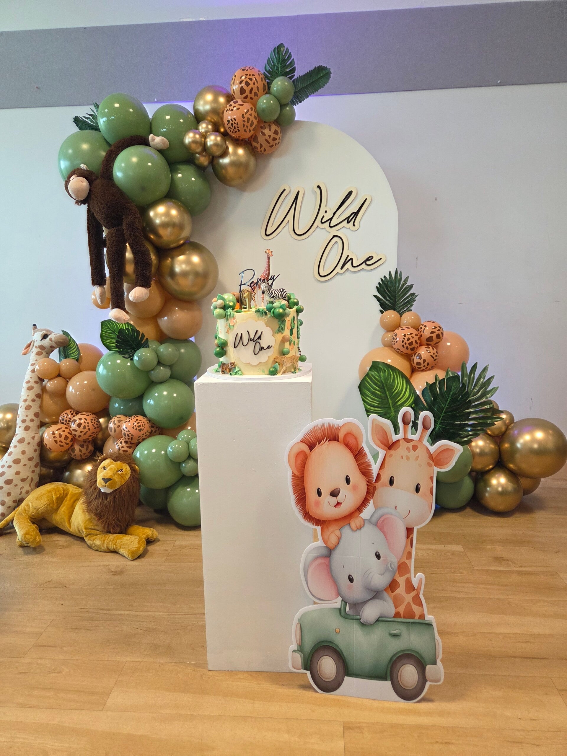 First birthday vibrant bright balloon garlands wild one themed 