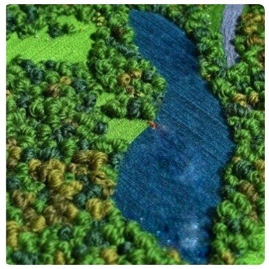 Custom Order Aerial Embroidery Art 6 inch