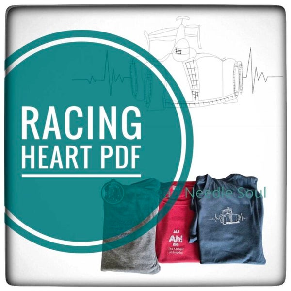 Racing Heart Embroidery Template PDF