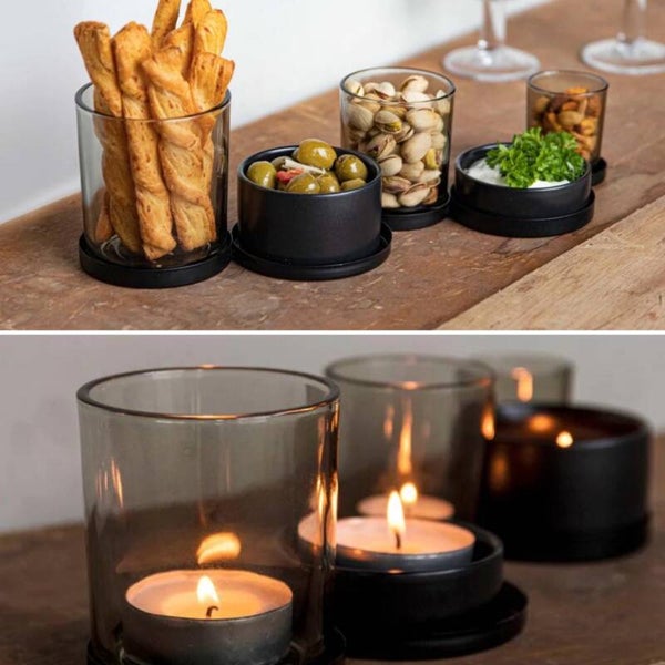 Gusta | serveerset/waxinehouders (5delig)