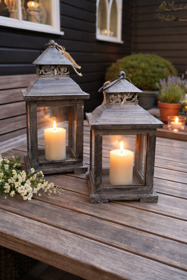 Windlichten/lantaarns 2 maten