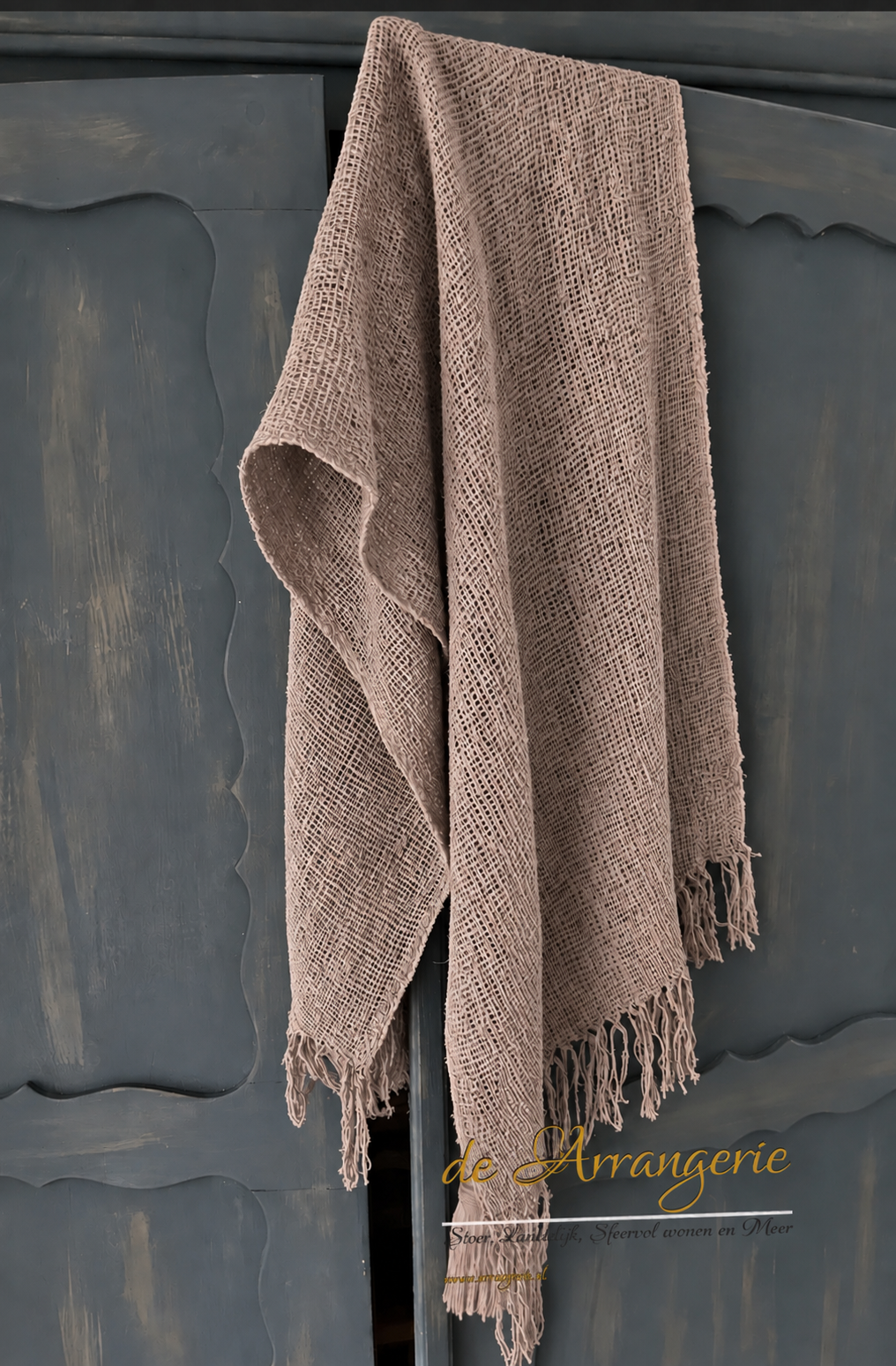 Stoere plaid - naturel - grof linnen - 2 kleuren