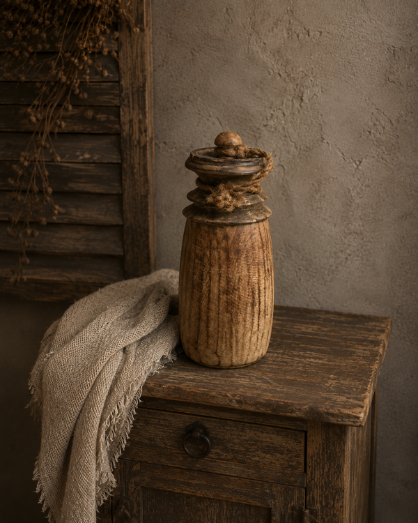 B2 Nepalese pot met deksel - 22x9cm