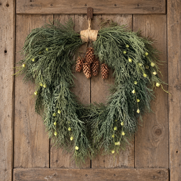 Brynxz thuja krans met dennenappels en touw