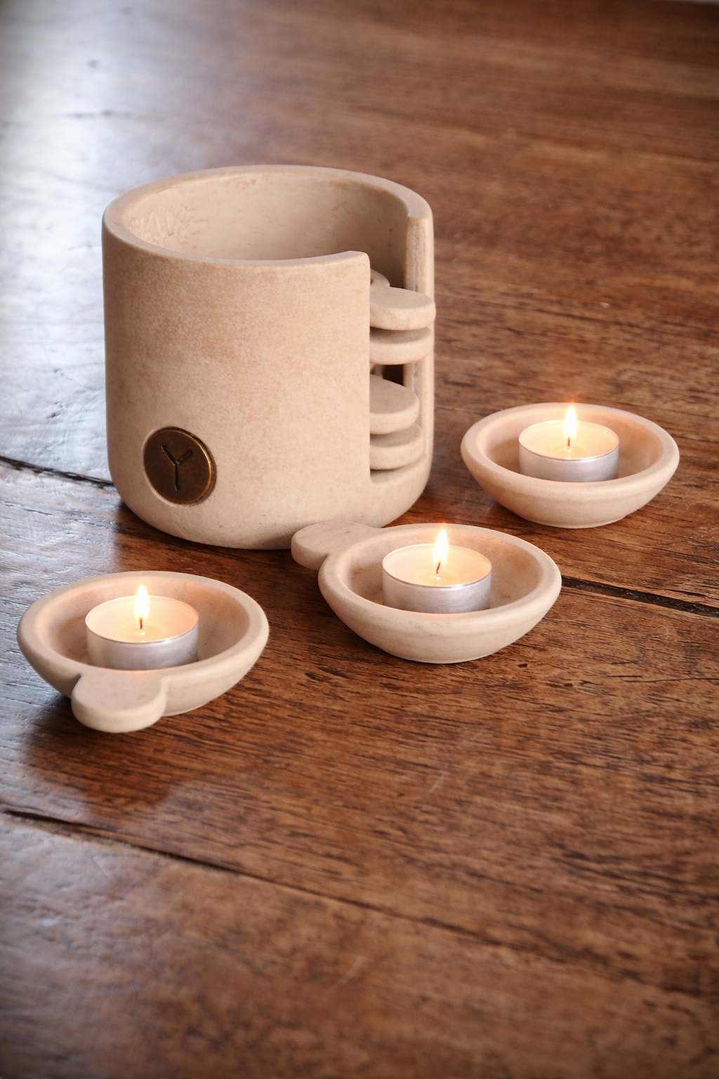 Brynxz set of 6 cups in Holder - Maj Taupe