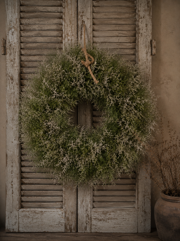 Vers gebonden limonium krans 55cm by Anja