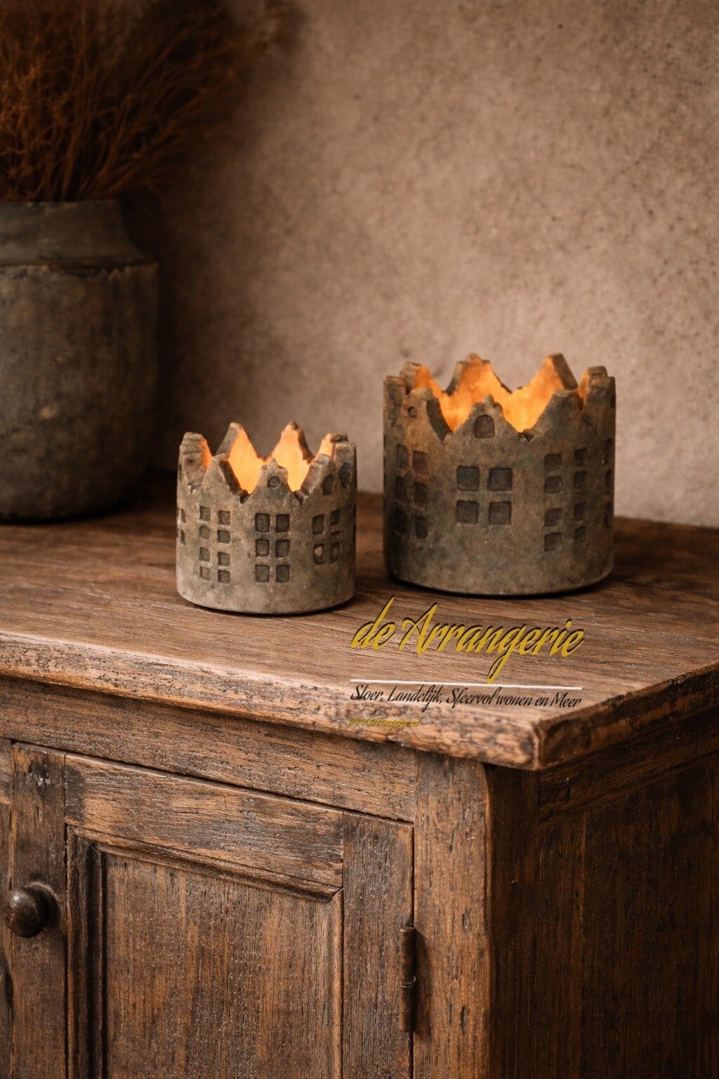 BRYNXZ set van 2 waxine houders Maj Brown