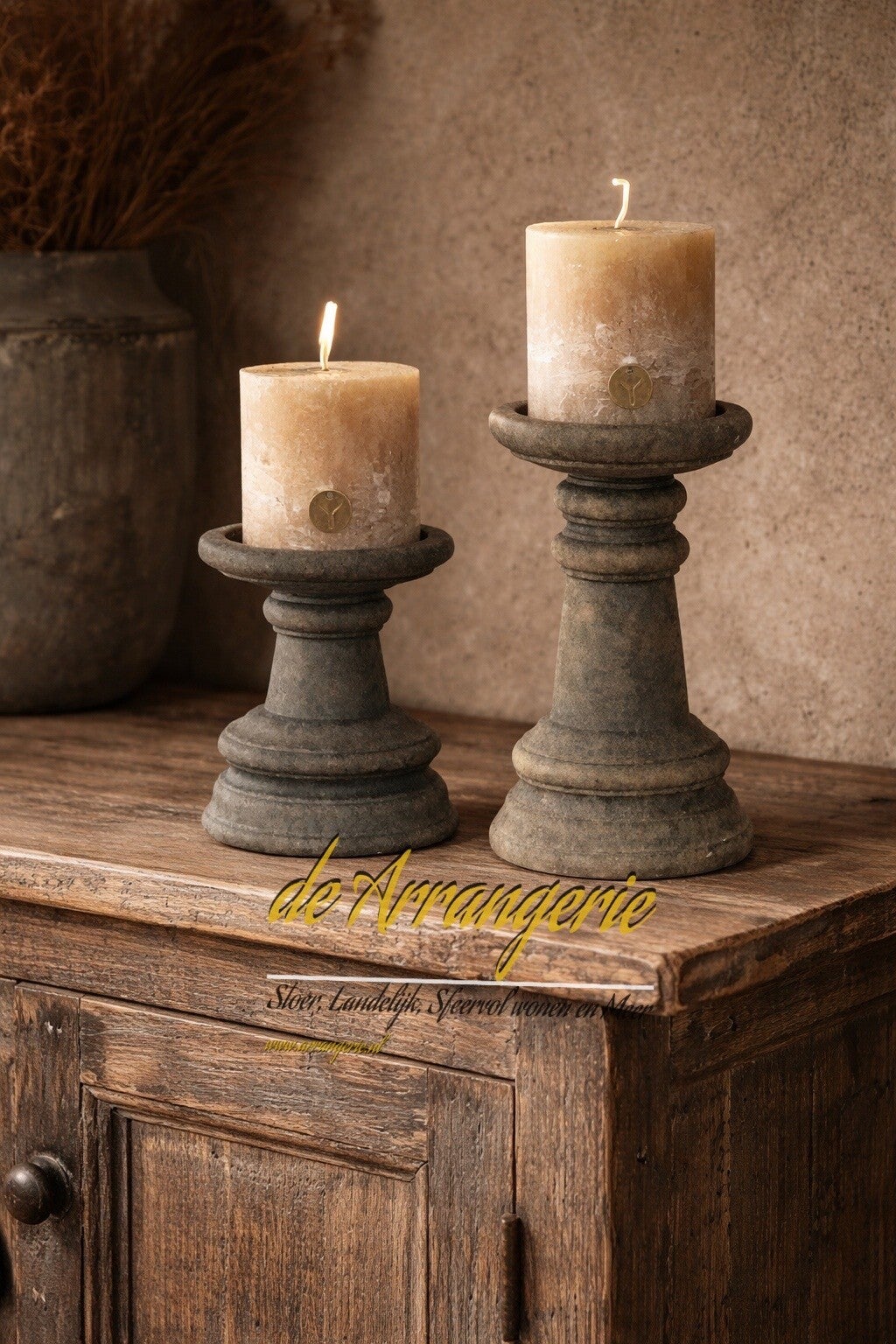 BRYNXZ Balluster kandelaar  Maj Brown 2 maten