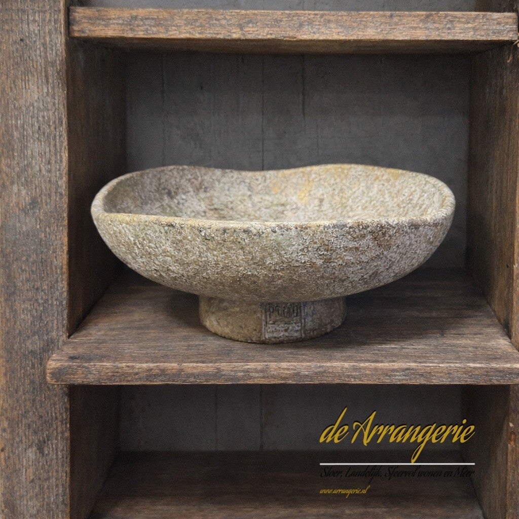 PTMD Rokas grey schaal op voet 30x13cm