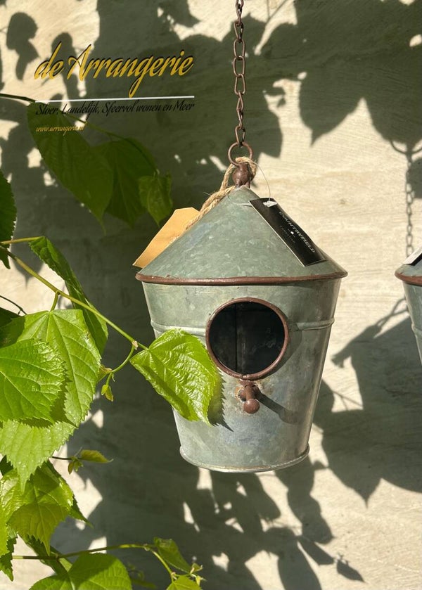 Zinken hang vogelhuisje