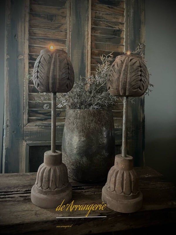 Waxine houder ornament op voet