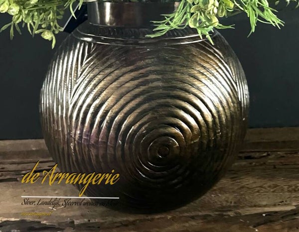 Vaas aluminium antique brons 23,5cm