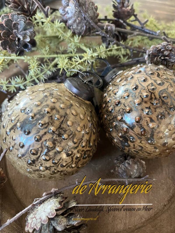 Kerstbal | bobbeltjes | chique vintage brown