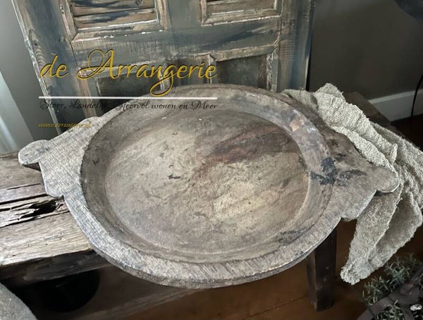 Oude houten chapati schaal 55 x 40cm B.