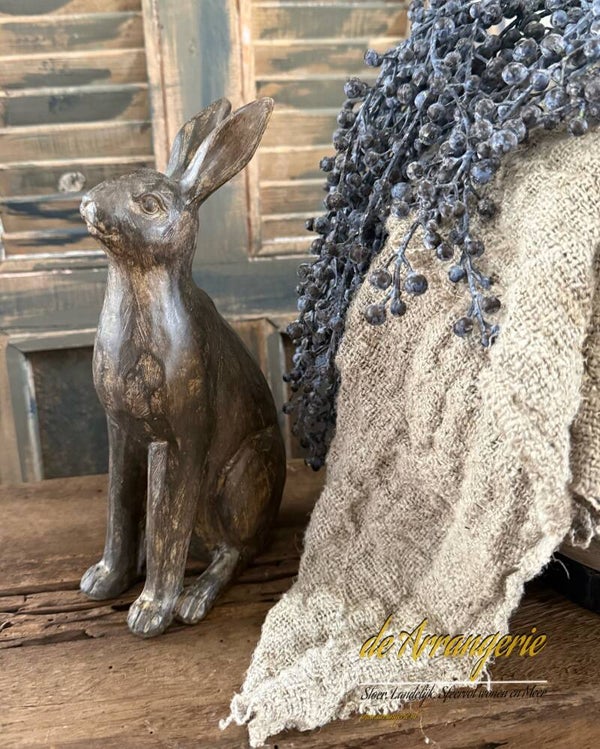 Zittende haas 26,5cm bruin