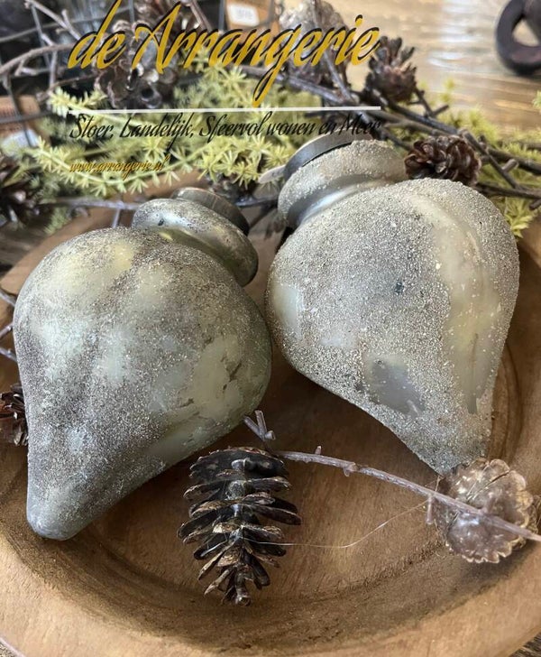Kerstbal | ornament | vintage grey