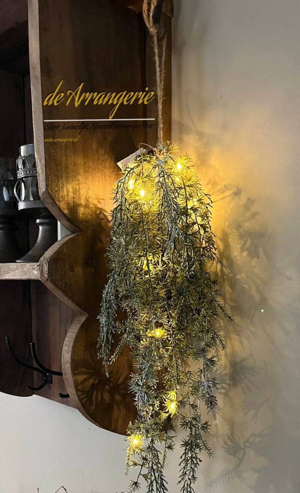 Kerst tak toef incl lichtjes met timer