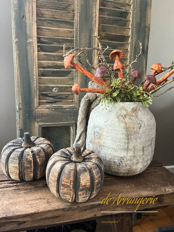 Houten pompoen 12x12cm