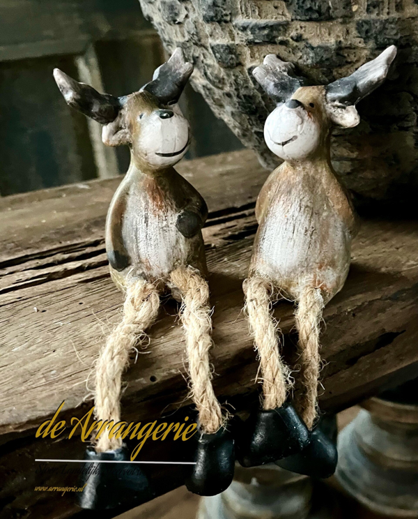 Rendier met bungelbeentjes