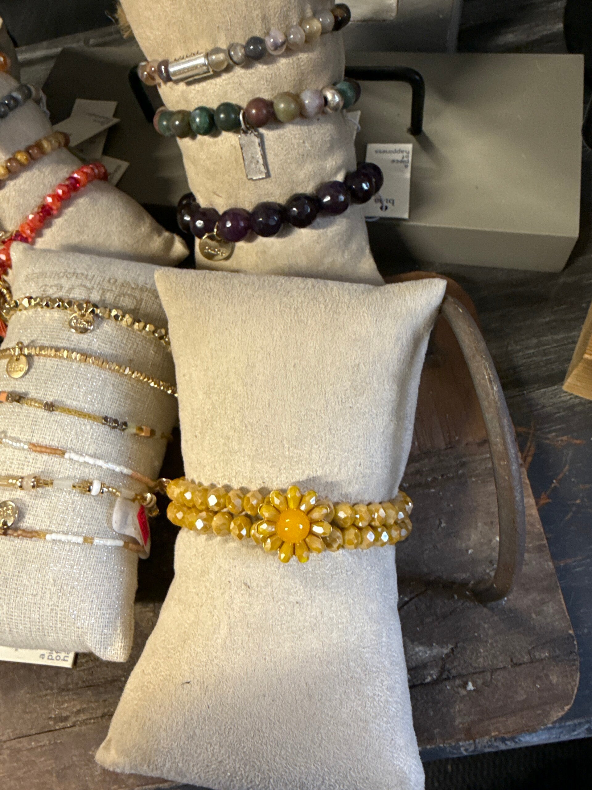 BIBA bloem armband elastiek