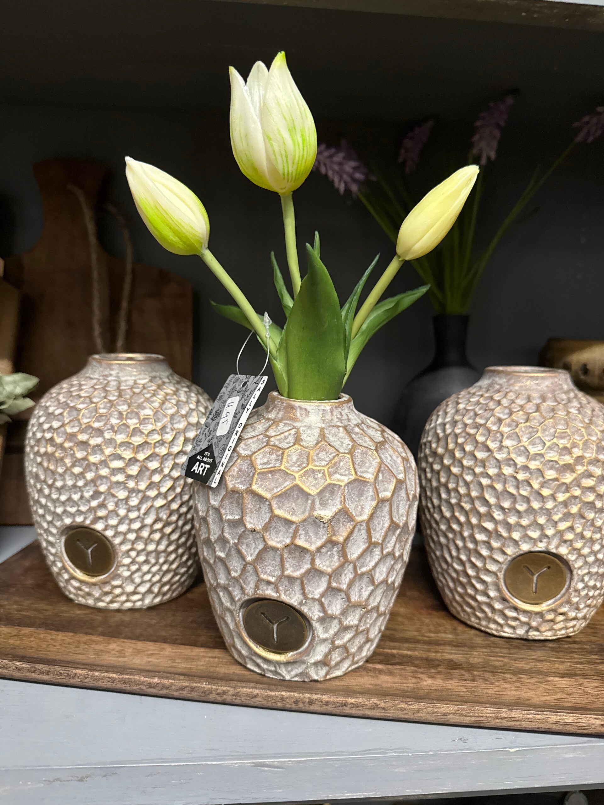 Mini tulpen, 3 stelen, 25 cm, wit