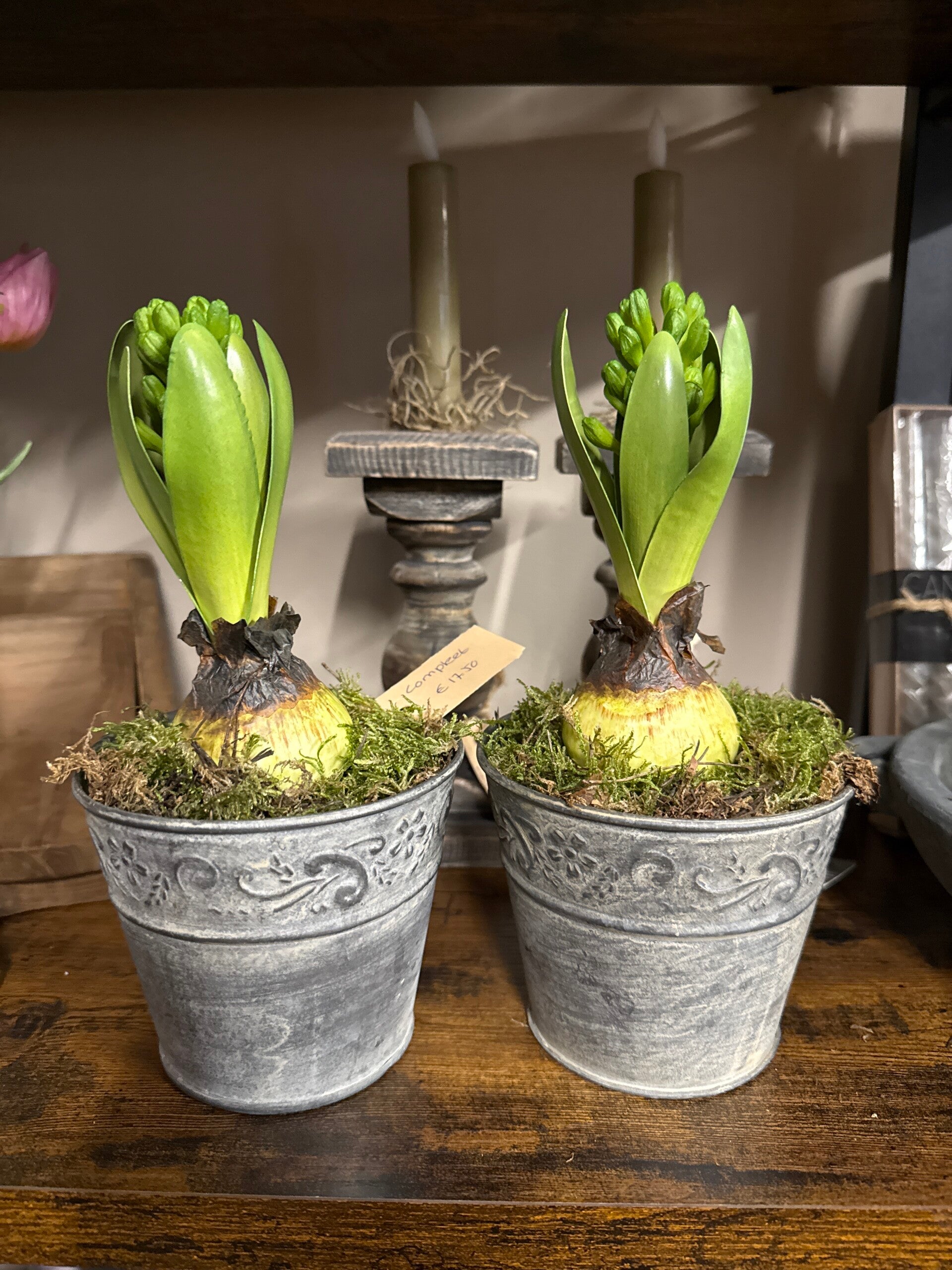 Kunst hyacint bol op steker