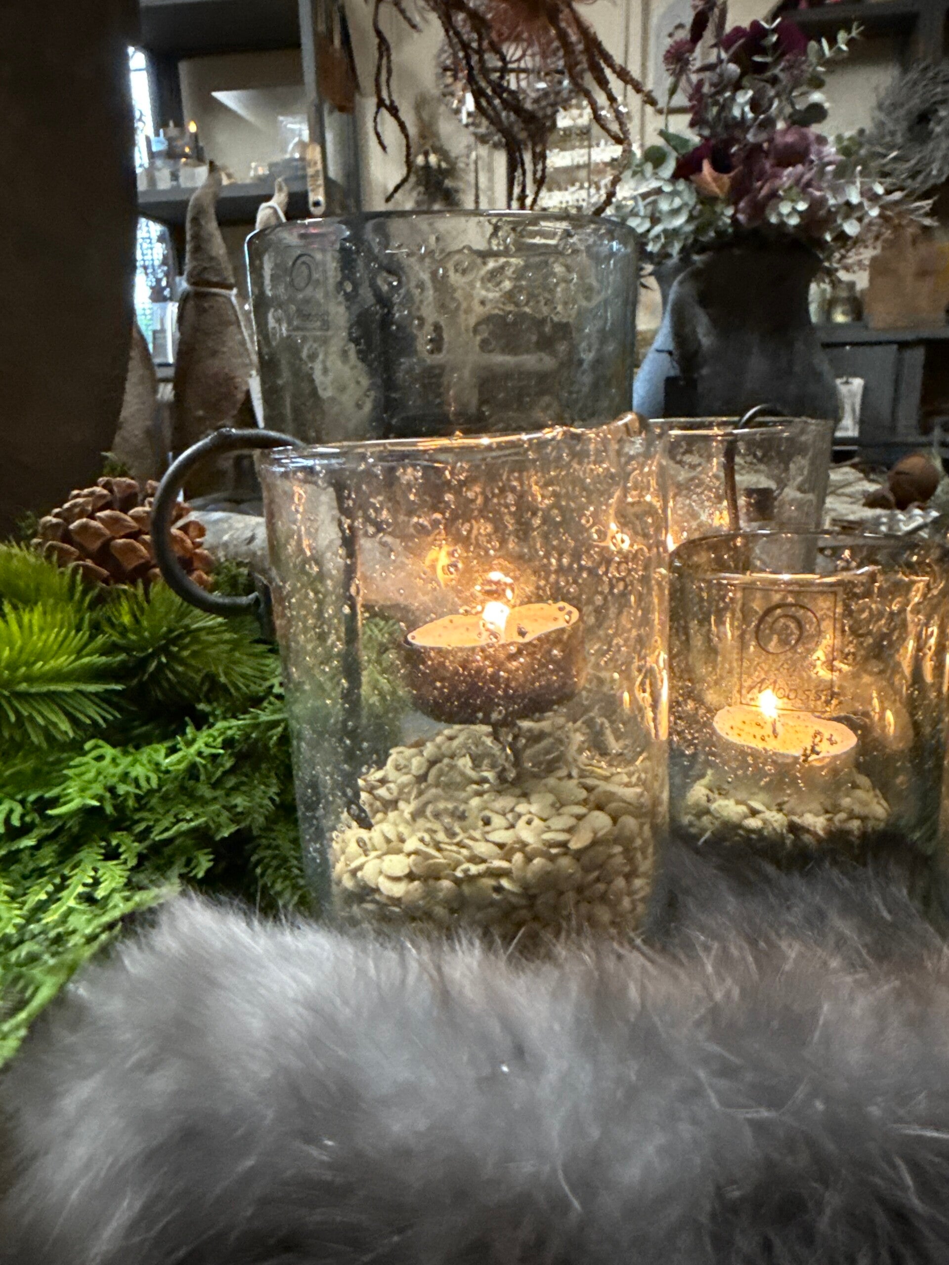 Bubbelglas Windlicht van MOOS 10x8cm