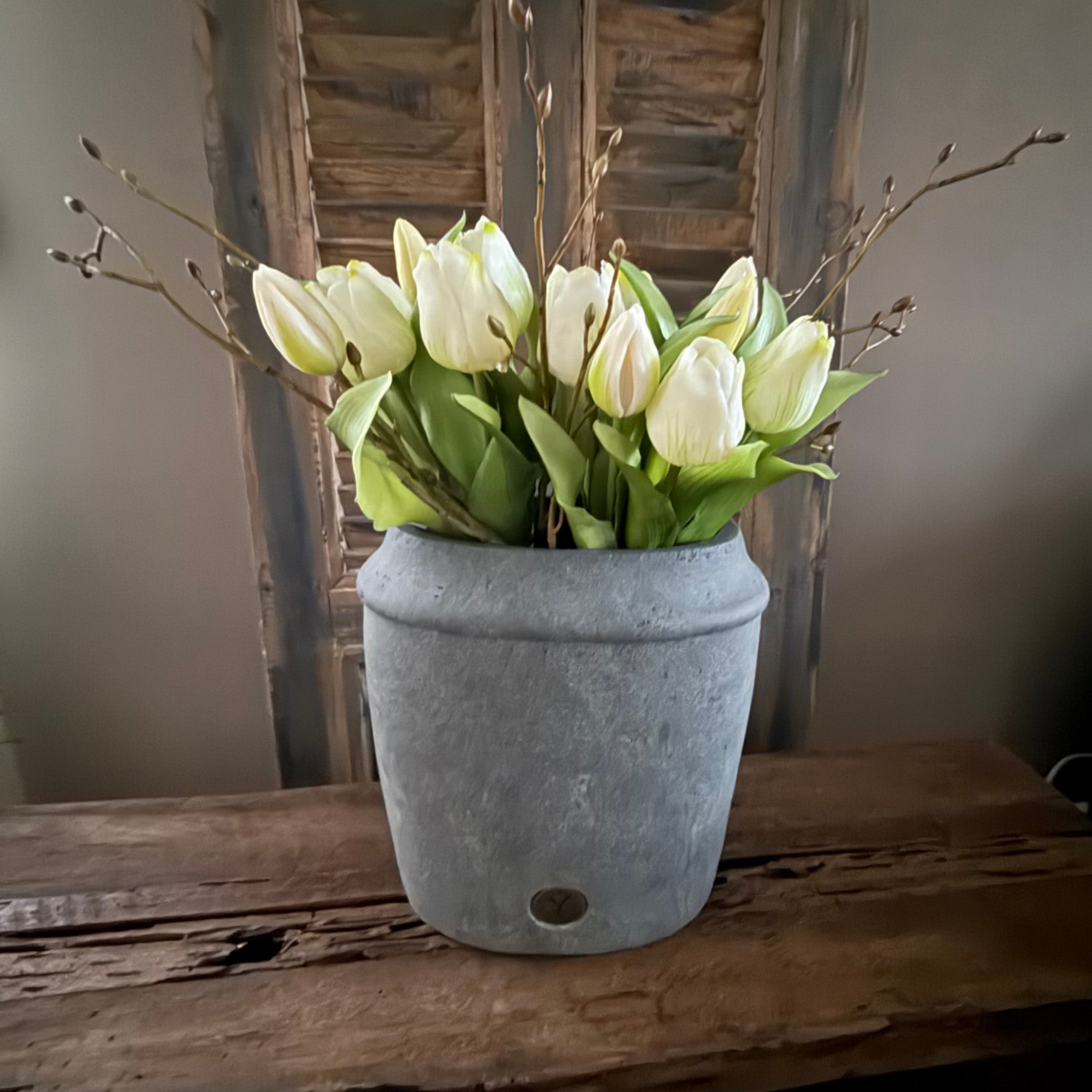 Tulpen, 7 stelen, 30cm - wit