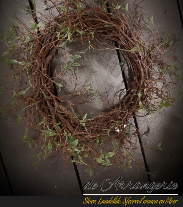 Wilde kunst salix krans 40cm