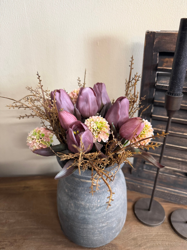 Pot met boeket - set- prijs voor complete set