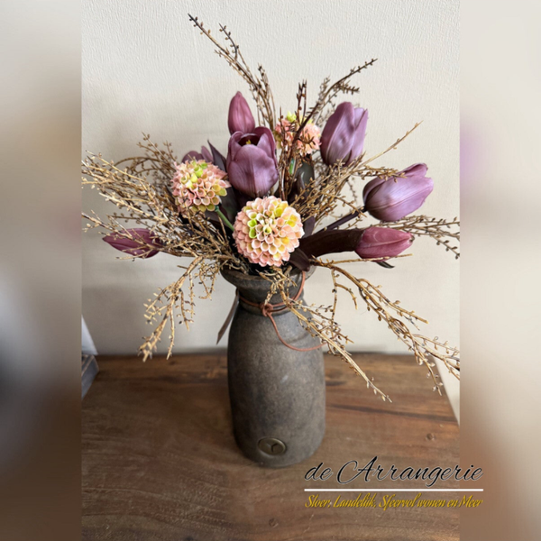 Complete set - brynxz vaas met boeket