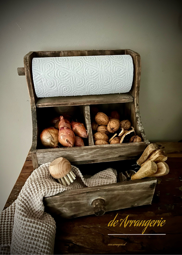 Gruttersbak / keukenrolhouder met laatje