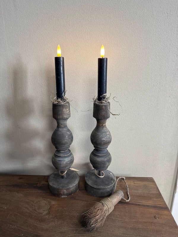 Houten kandelaars