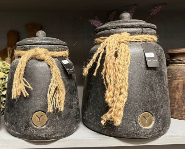 Brynxz pot and top with rope - basalt M & L