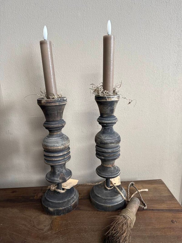 Houten kandelaars