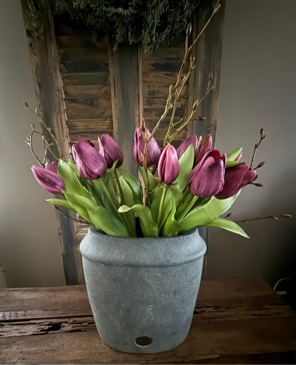 Tulpen, 7 stelen, 30cm - dark purple