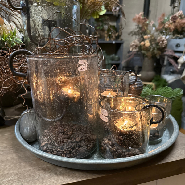 Bubbelglas Windlicht 20x13cm