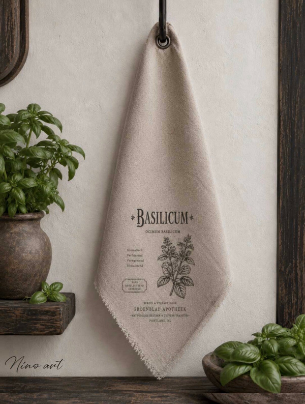 Shabby doek, 45x45cm, Basilicum