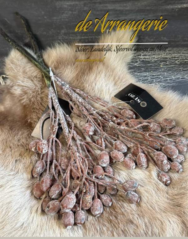 Takje 37cm met oud roze besjes