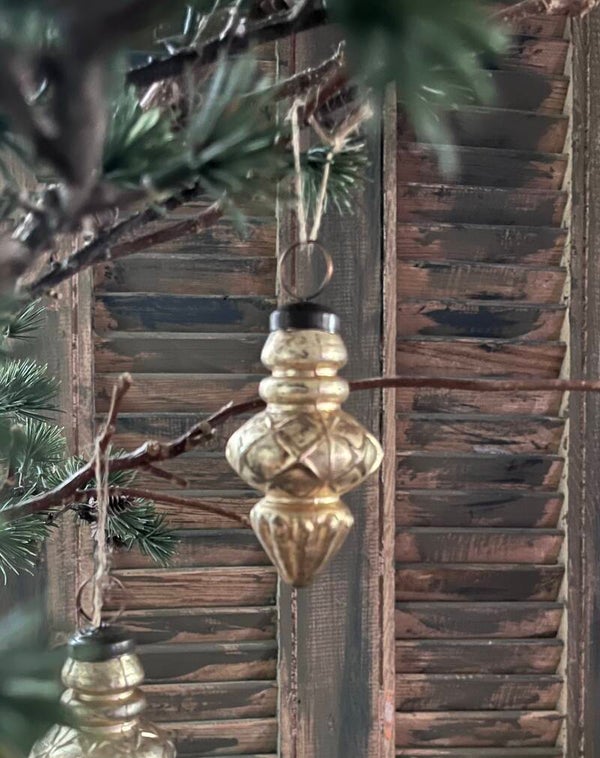 Kerstbal ornament antique gold