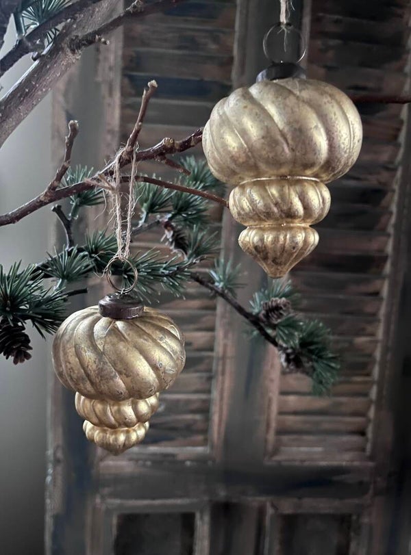 Kerstbal ornament antique gold