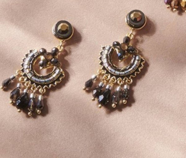 BIBA  Boho oorbellen zwart/goud