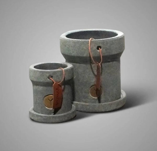 Brynxz set van 2 potten met leather tag
