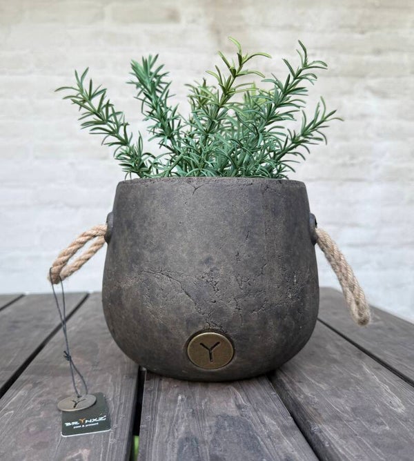 Brynxz planter with rope - Maj Brown