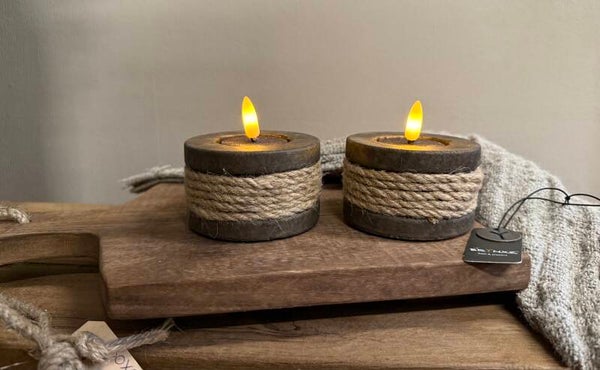 Brynxz waxinehouder majestic Brown - rope