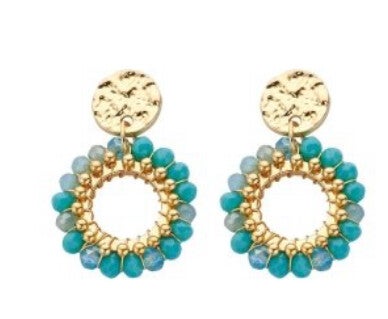 BIBA oorbellen - ronde kralen hangers